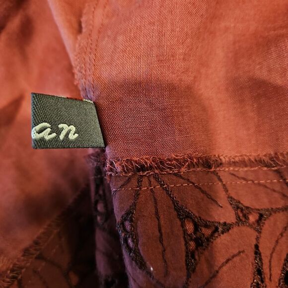 Burgandy Linen Vintage Boho Vest sz L - Picture 11 of 11